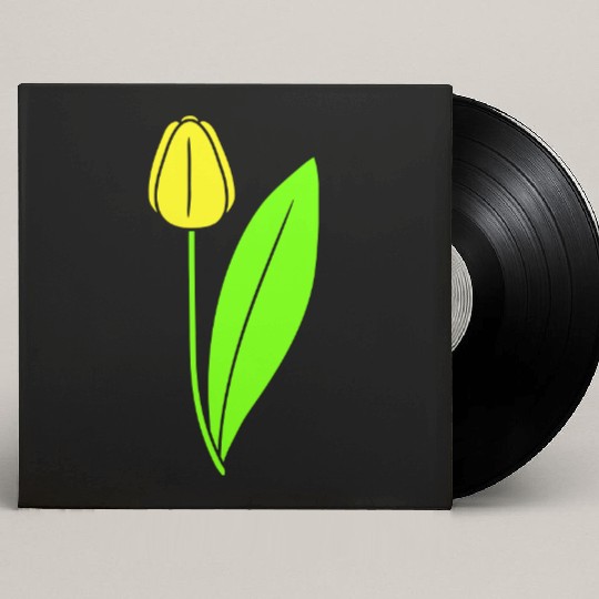 Yellow Tulip Beautiful Flower Pretty Spring Summer Custom Vinyl Record Sleeves