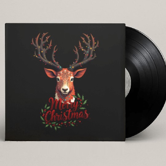 Artistic Reindeer – Modern Christmas Custom Vinyl Record Sleeves