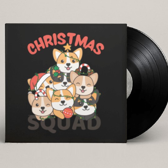 Corgi Christmas Tree Christmas Squad Dogs Custom Vinyl Record Sleeves