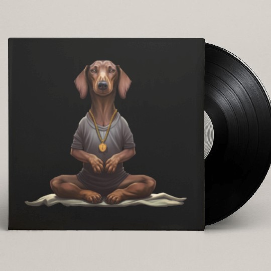 Yoga Dachshund Custom Vinyl Record Sleeves