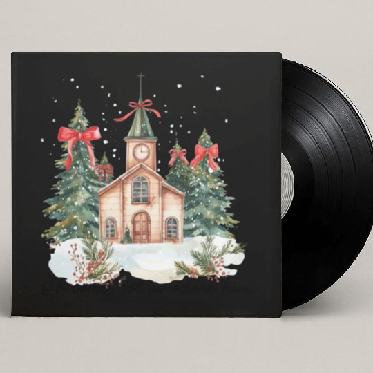 Oh Come Let Us Adore Him Funny Chrismas Jesus Custom Vinyl Record Sleeves