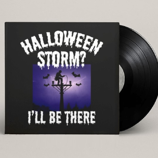 Halloween Storm? I’ll Be There – Lineman Halloween Custom Vinyl Record Sleeves