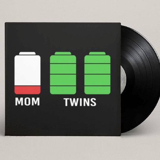 Funny Birthday Mama Twin Mom Low Battery Custom Vinyl Record Sleeves