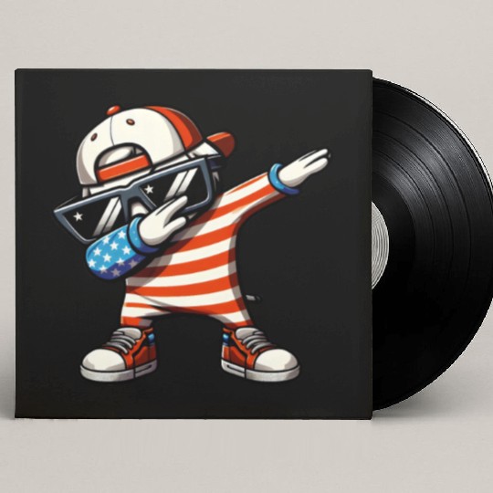 Cool Dabbing USA Flag Funny Patriotic 4th Of July Custom Vinyl Record Sleeves