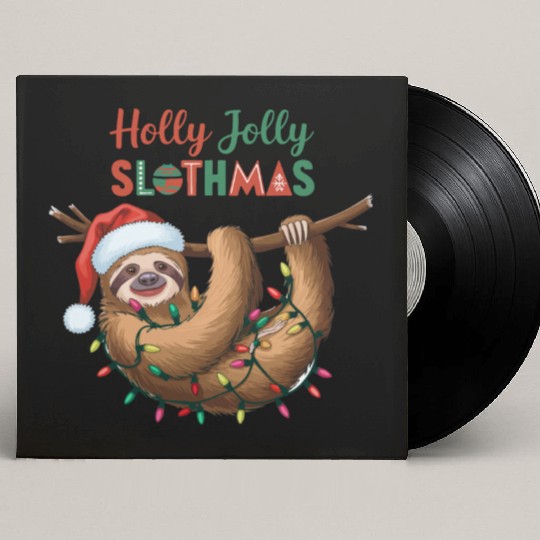 Holly Jolly Slothmas Custom Vinyl Record Sleeves