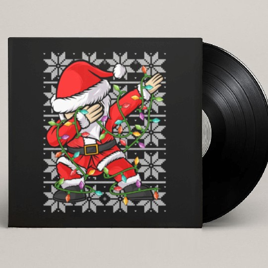 Santa Dabbing Christmas Lights Custom Vinyl Record Sleeves