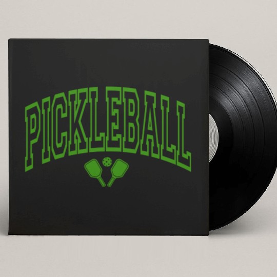 Arch Style Pickleball design in Green Custom Vinyl Record Sleeves
