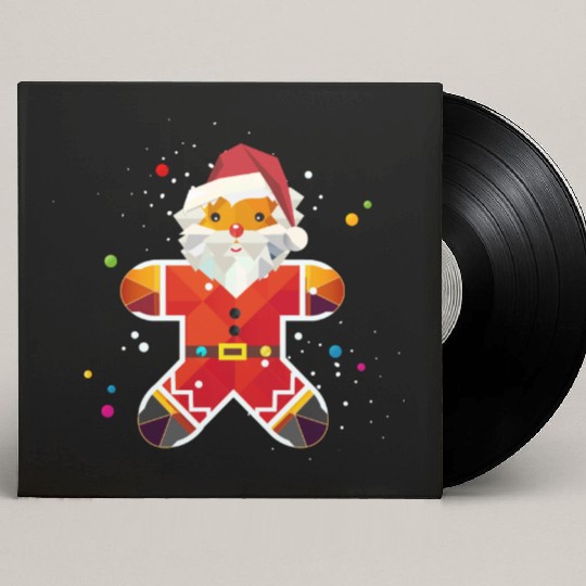 Gingerbread man in Santa design-Creative Christmas Custom Vinyl Record Sleeves