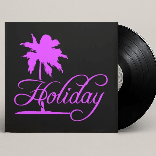 Holiday Palm Text Saying Vacation Relax Travel Fun Custom Vinyl Record Sleeves
