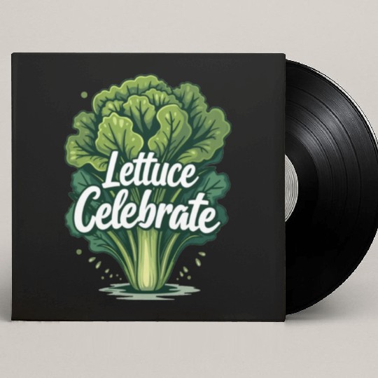 Funny Food Art: Lettuce Romaine Salad for Salad Custom Vinyl Record Sleeves