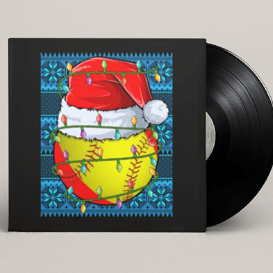 Softball Christmas Lights Custom Vinyl Record Sleeves