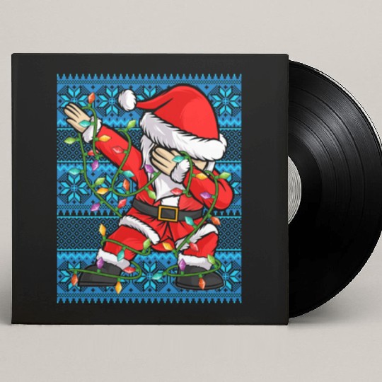 Dabbing Santa Christmas Lights Custom Vinyl Record Sleeves