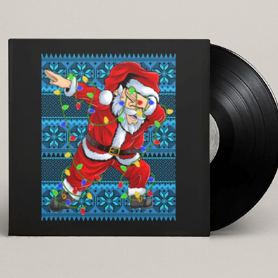 Dabbing Santa Christmas Tree Lights Custom Vinyl Record Sleeves