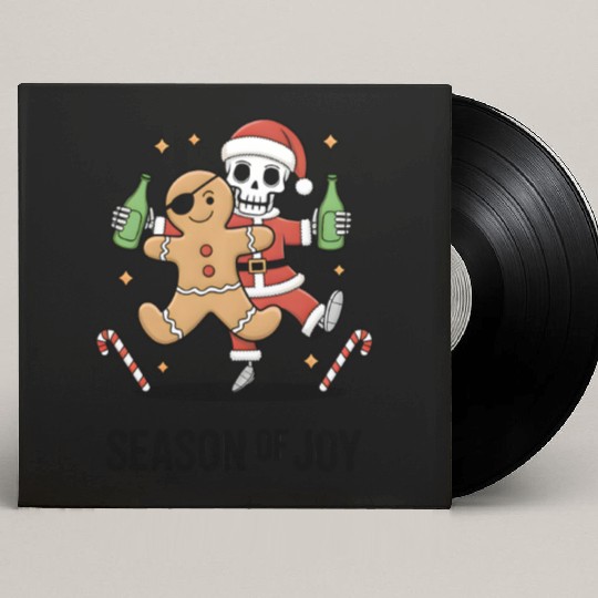 Season of joy: Gingerbread Pirate & Skeleton santa Custom Vinyl Record Sleeves
