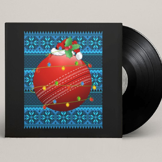 Cricket Ball Christmas Lights Custom Vinyl Record Sleeves