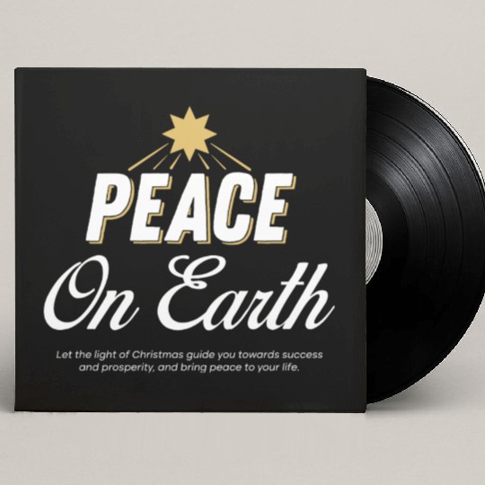 PEACE ON EARTH Design Chirstmas Custom Vinyl Record Sleeves