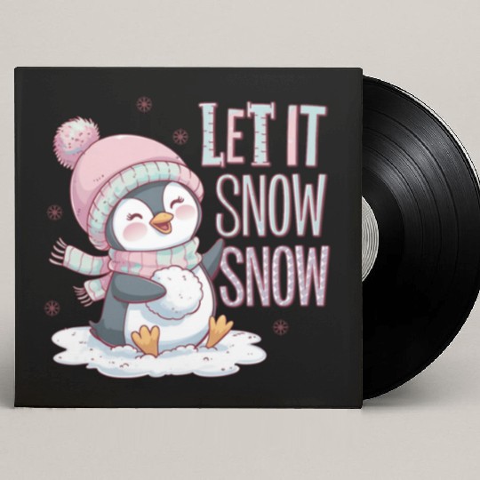 Let It Snow Snow, Christmas Snowman Custom Vinyl Record Sleeves