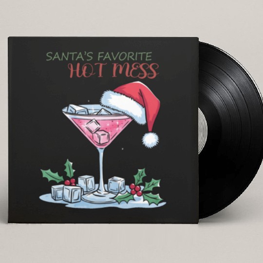 Santa Favorite Hot Mess, Merry Christmas Custom Vinyl Record Sleeves
