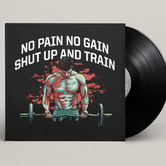 Shut Up and Train Funny Workout Humor Gym Sayings Custom Vinyl Record Sleeves