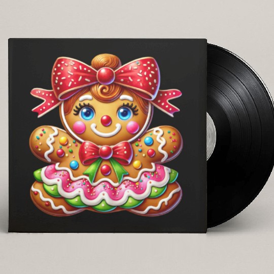 Gingerbread Christmas, Merry Christmas, Candy Custom Vinyl Record Sleeves