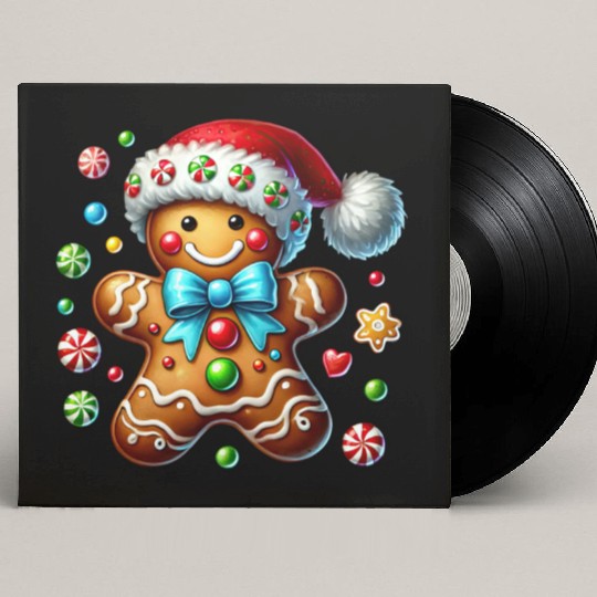 Gingerbread Christmas, Merry Christmas Custom Vinyl Record Sleeves