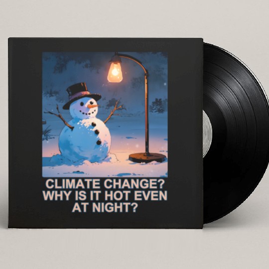 Frosty Snowman Under Street Lights Christmas Custom Vinyl Record Sleeves