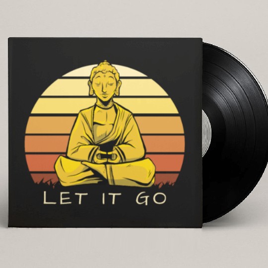 Let It Go Buddha Meditation Sunset Art Custom Vinyl Record Sleeves