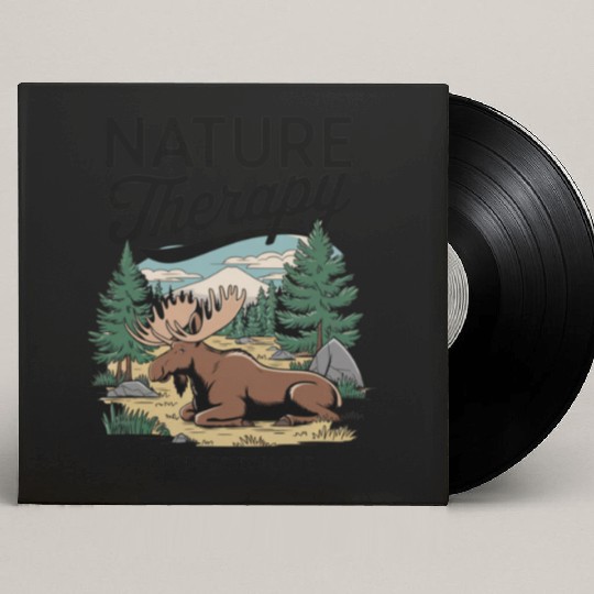 Moose in the Wild - Nature Therapy Graphic Custom Vinyl Record Sleeves