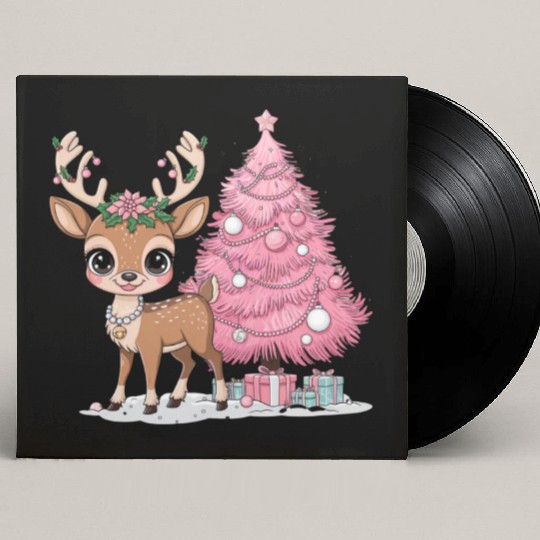 Coquette Christmas Reindeer Custom Vinyl Record Sleeves