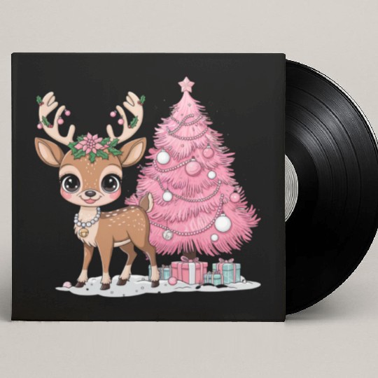 Coquette Christmas Reindeer Custom Vinyl Record Sleeves