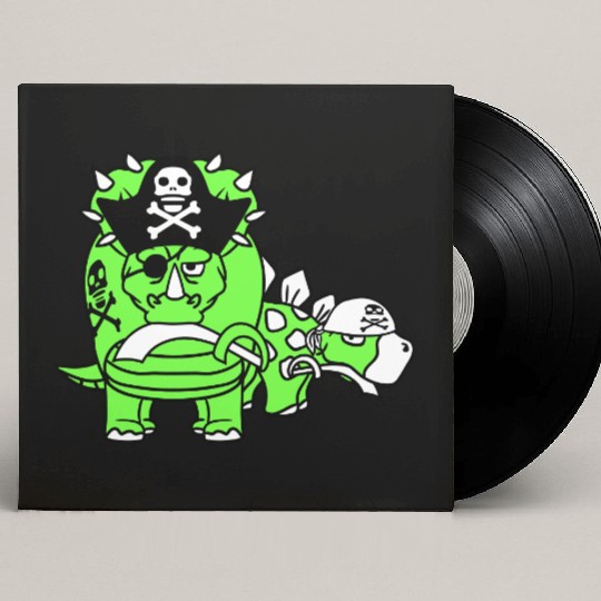 Triceratops Stegosaurus 2 Dinosaur Pirates Dinos Custom Vinyl Record Sleeves