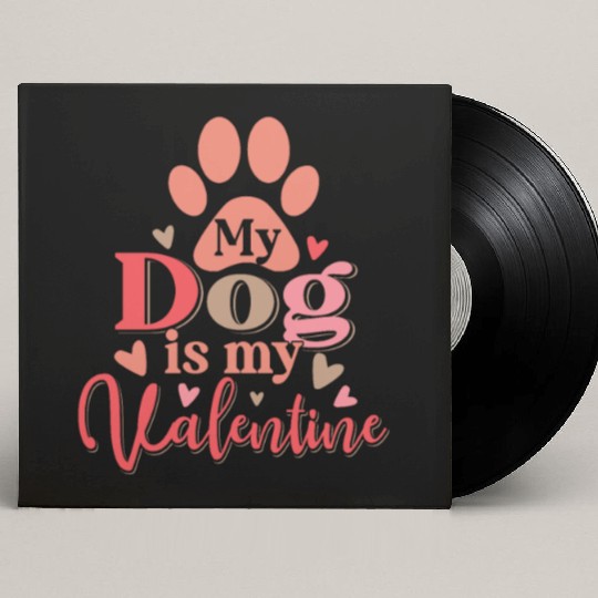 My Dog Is My Valentine Custom Vinyl Record Sleeves Funny Dog Lover Retro