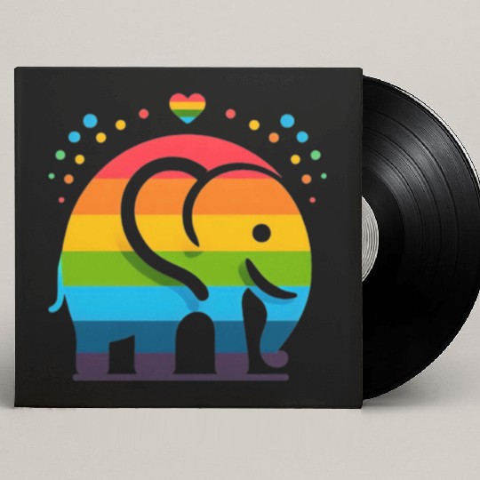 Rainbow Elephant Custom Vinyl Record Sleeves