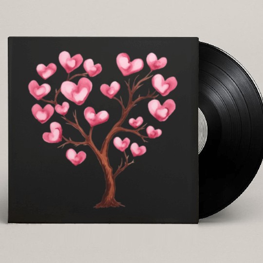 Heart Tree, Valentines Day Custom Vinyl Record Sleeves