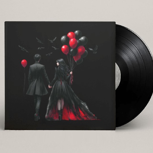 Black Gnomes Valentines Day Custom Vinyl Record Sleeves