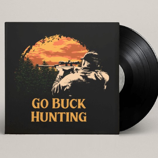 Go Buck Hunting Deer Hunter Elk Animal Shooting Wi Custom Vinyl Record Sleeves