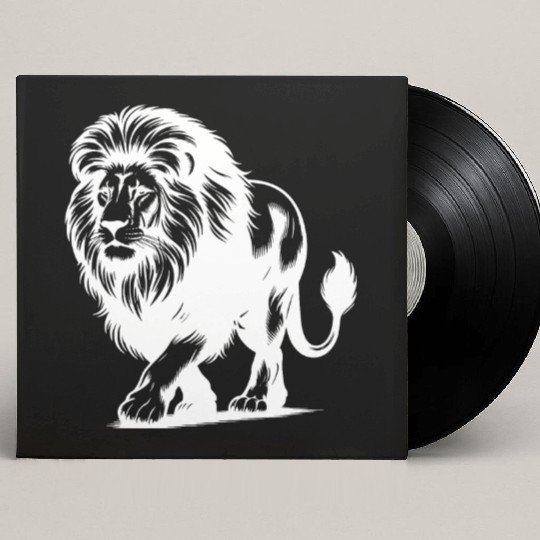Lion With Mane Large African Cat Of Prey Custom Vinyl Record Sleeves