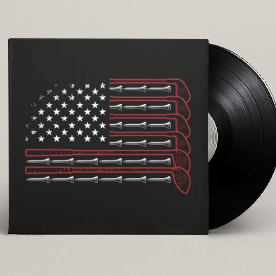 Patriotic Golf - USA Flag Golf Clubs & Golf Balls Custom Vinyl Record Sleeves
