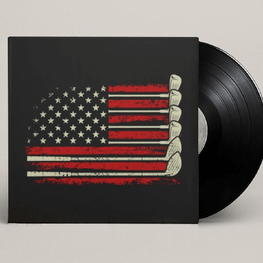Patriotic American Golfer USA Flag Golf Club Golf Custom Vinyl Record Sleeves