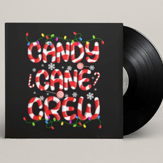 Candy Cane Crew Christmas Lights Funny Xmas Party Custom Vinyl Record Sleeves