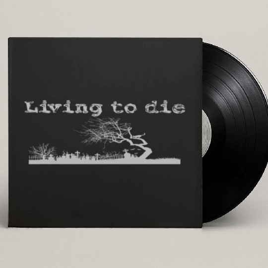 Graveyard shilouet typography Living to die Custom Vinyl Record Sleeves