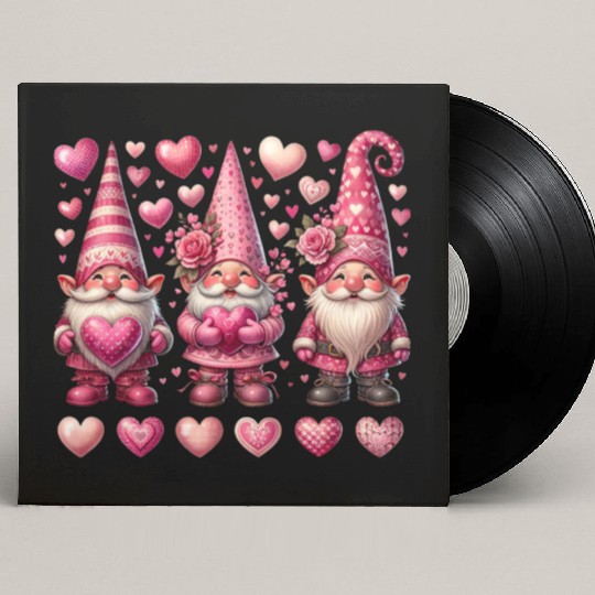 Valentines Gnomes Custom Vinyl Record Sleeves