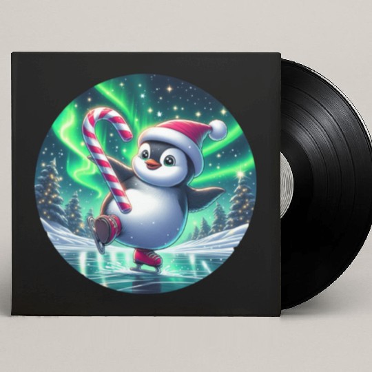 Penguin's Northern Lights Skate Custom Vinyl Record Sleeves