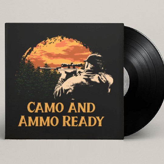Camo and Ammo Ready Hunting Shotgun Hunter Shootin Custom Vinyl Record Sleeves