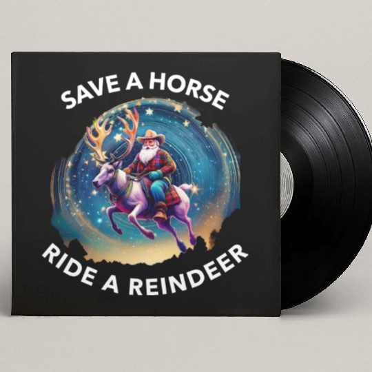 Save a Horse Ride a Reindeer Santa Clause Custom Vinyl Record Sleeves