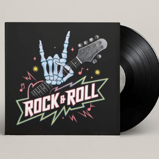 Skeleton Guitar Player Bones Guitarist Musician Custom Vinyl Record Sleeves