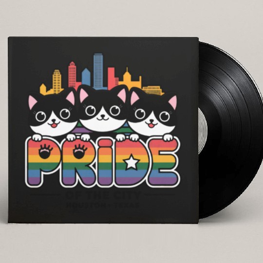 Pride of Houston City Texas USA Rainbow Flag Custom Vinyl Record Sleeves