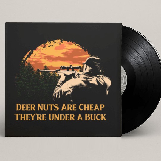 Deer Nuts Are Cheap Hunting Funny Hunter Humor Elk Custom Vinyl Record Sleeves