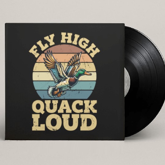 Mallard Duck Fly High Quack Loud Retro Water Bird Custom Vinyl Record Sleeves
