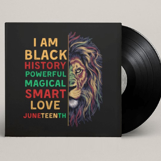 I'm black History powerful African Lion Juneteenth Custom Vinyl Record Sleeves
